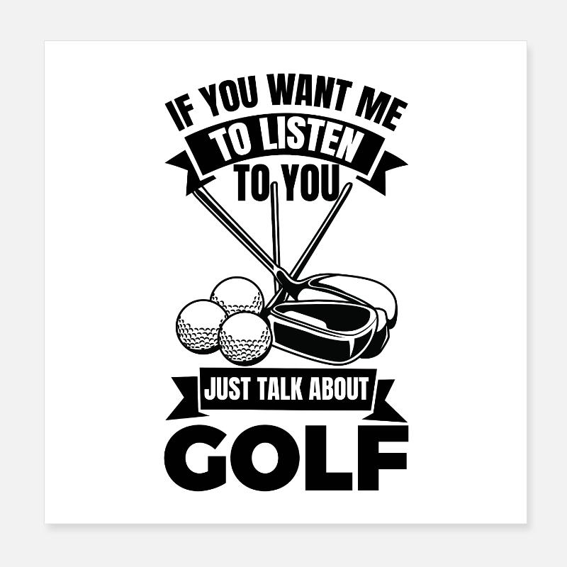 Drôle de dicton pour les golfeurs Poster 20 x 20 cm