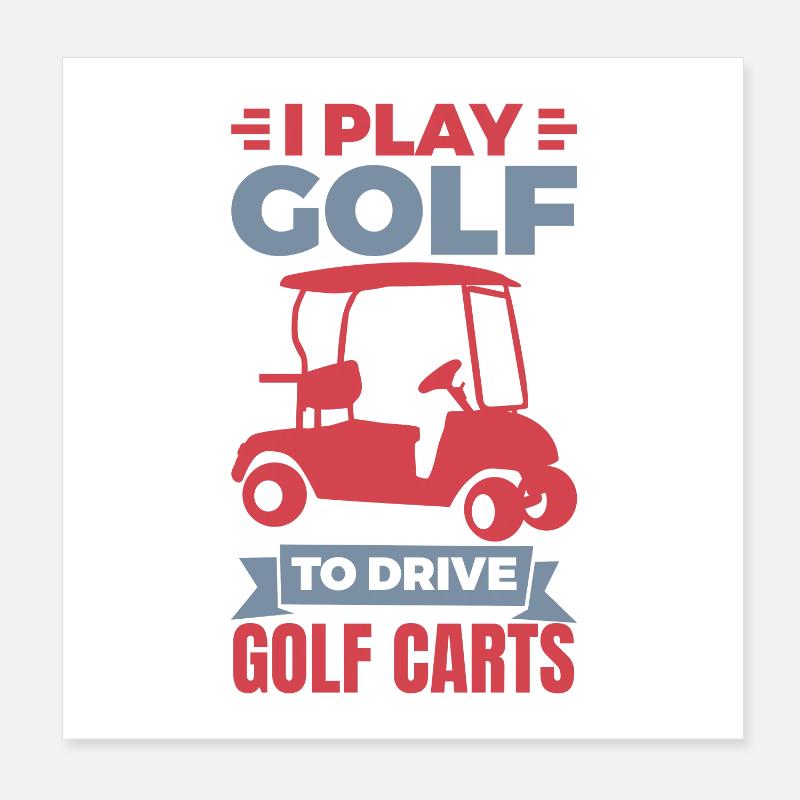 Blague sur le chariot de golf Poster 20 x 20 cm