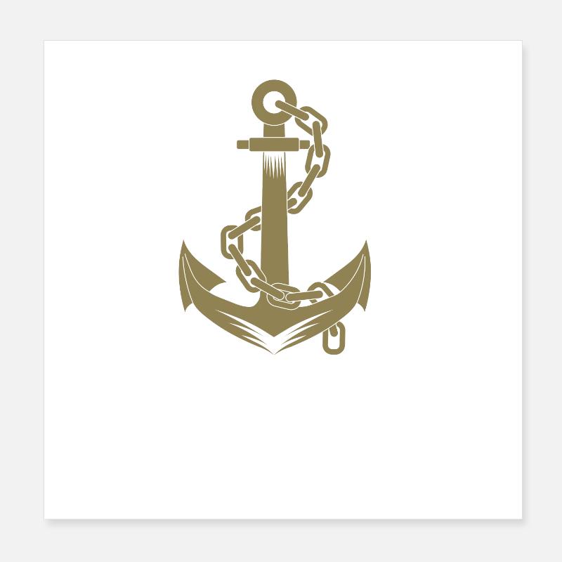 Anchor Sailing Sailboat Sailor Design Poster 8" x 8" (20x20 cm)