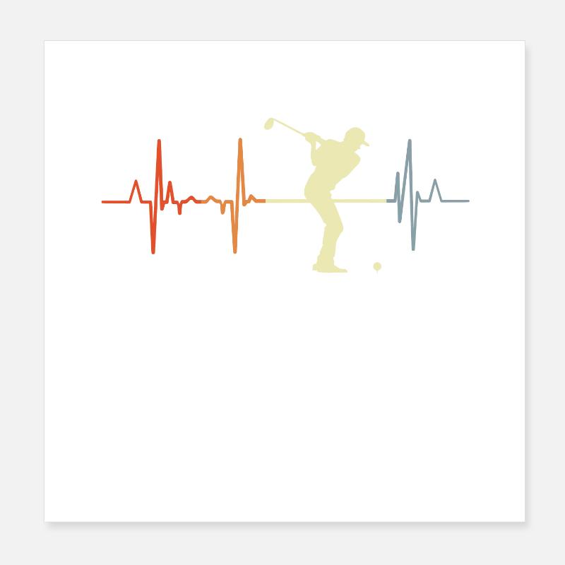 Golf Palpitations cardiaques Poster 20 x 20 cm