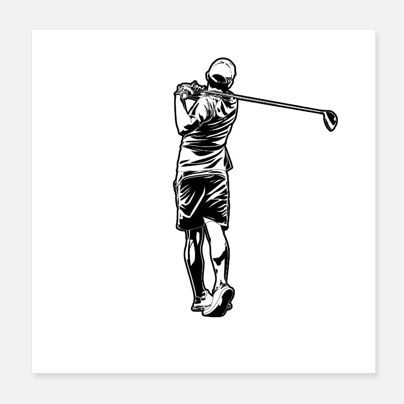 Golfer Poster 8" x 8" (20x20 cm)