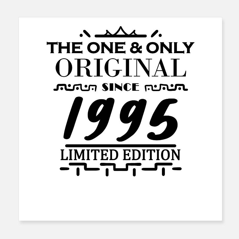 1995 - Année de construction 1995 - Né en 1995 Poster 20 x 20 cm