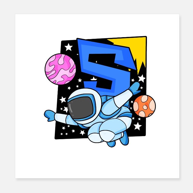 5e anniversaire 5 ans jeune astronaute de l’espace Poster 20 x 20 cm
