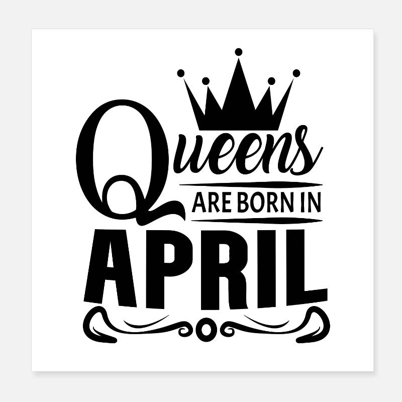 Mois de naissance avril Poster 20 x 20 cm