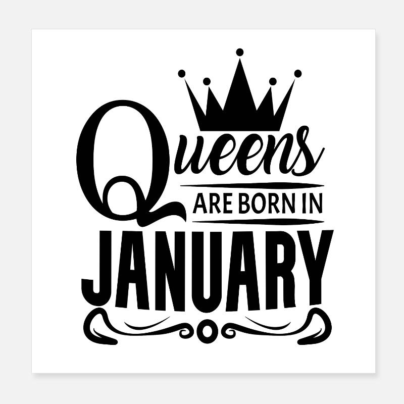 Mois de naissance Janvier Poster 20 x 20 cm