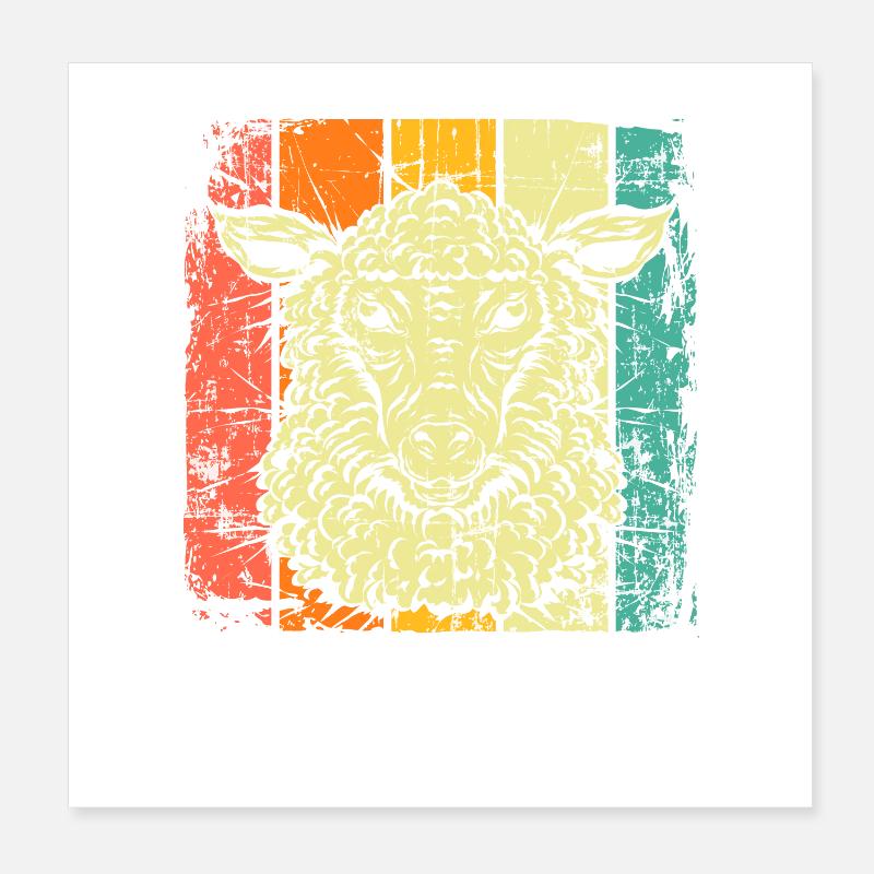 Vintage Schaf Poster 20x20 cm