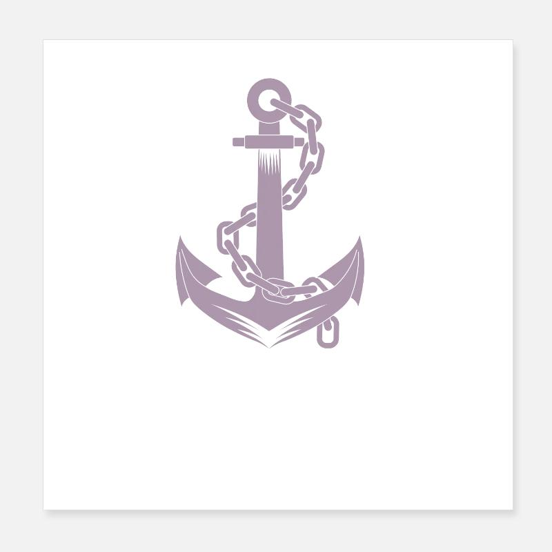 Anchor Sailing Sailboat Sailor Design Poster 8" x 8" (20x20 cm)