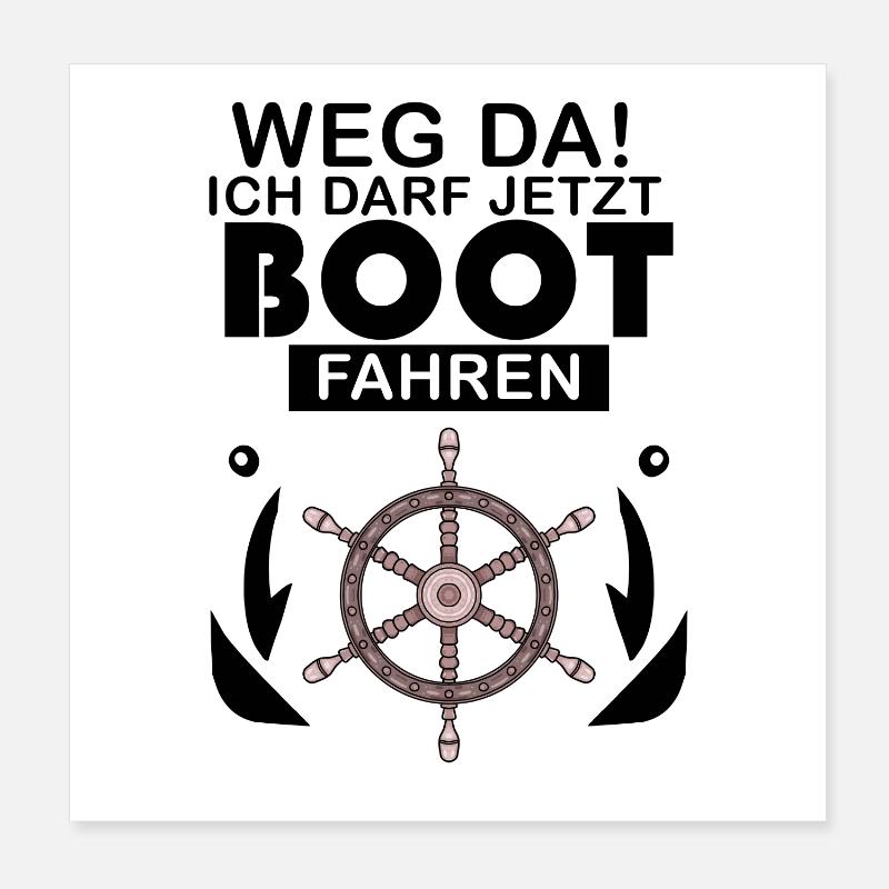 Bootsführerschein Motorboot Geschenk Poster 20x20 cm
