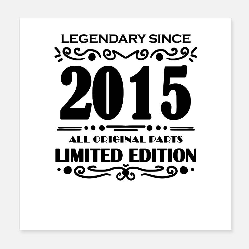 2015 - Année de construction 2015 - Millésime 2015 Poster 20 x 20 cm