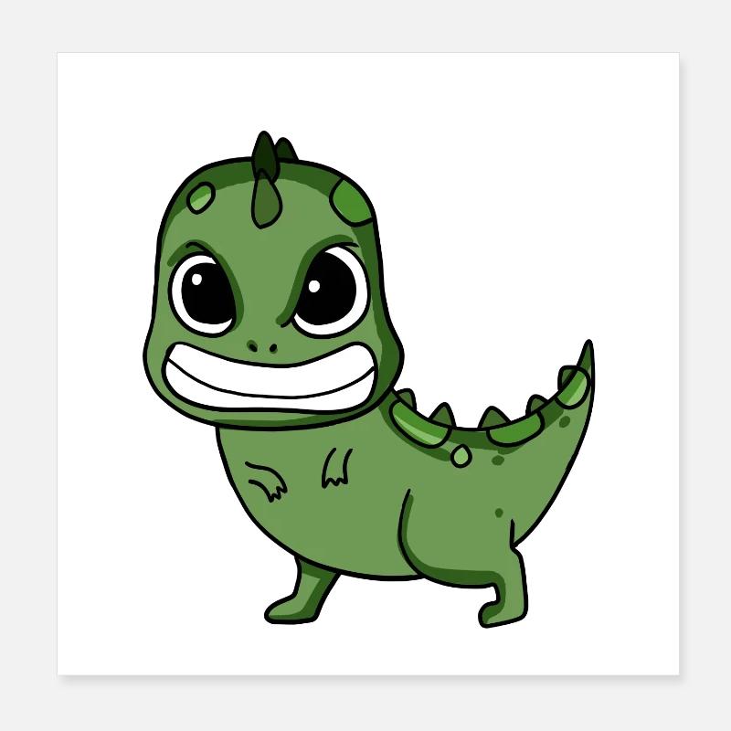 Wütender Dinosaurier Poster 20x20 cm