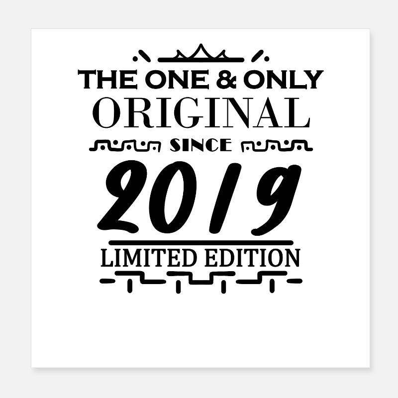 2019 - Année de construction 2019 - Millésime 2019 Poster 20 x 20 cm