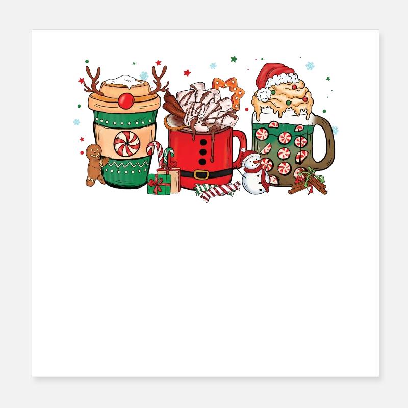 Tasse de chocolat chaud de Noël Poster 20 x 20 cm