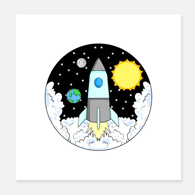 Espace de fusée Poster 20 x 20 cm