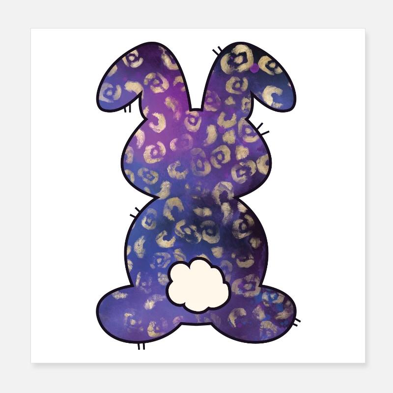 Lapin de Pâques à motif léopard Poster 20 x 20 cm