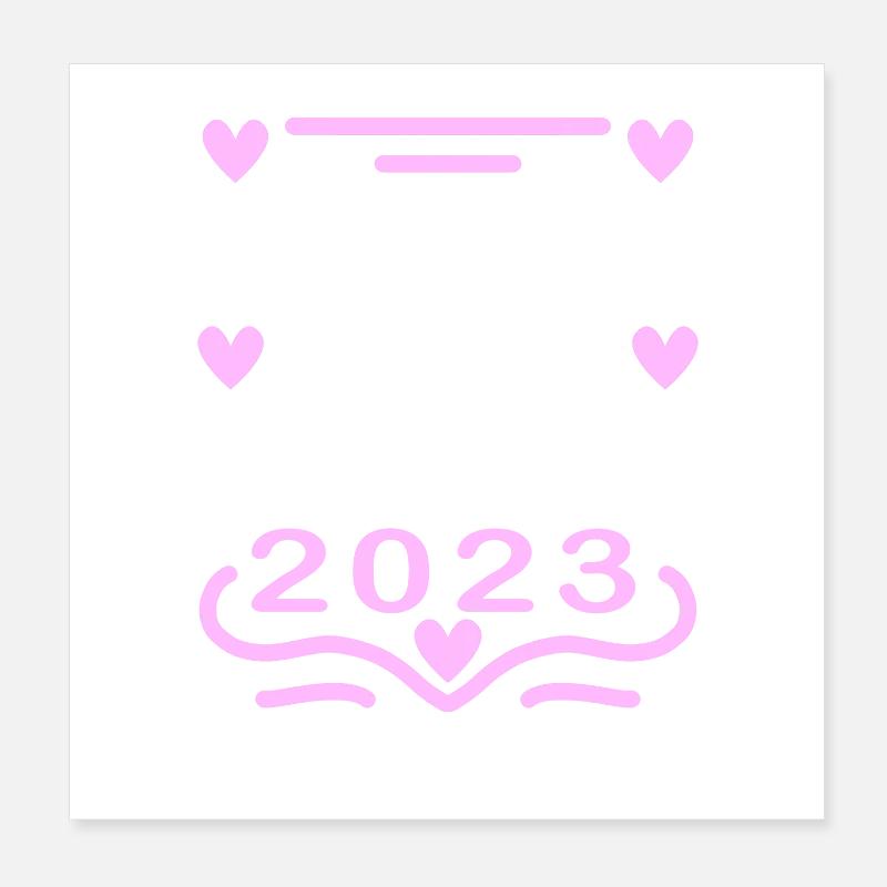 Bébé 2023 - Naissance Enceinte 2023 Grossesse Poster 20 x 20 cm