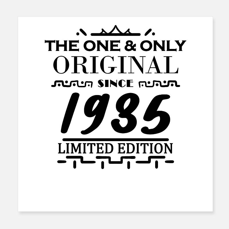 1935 - Année de construction 1935 - Naissance 1935 Poster 20 x 20 cm