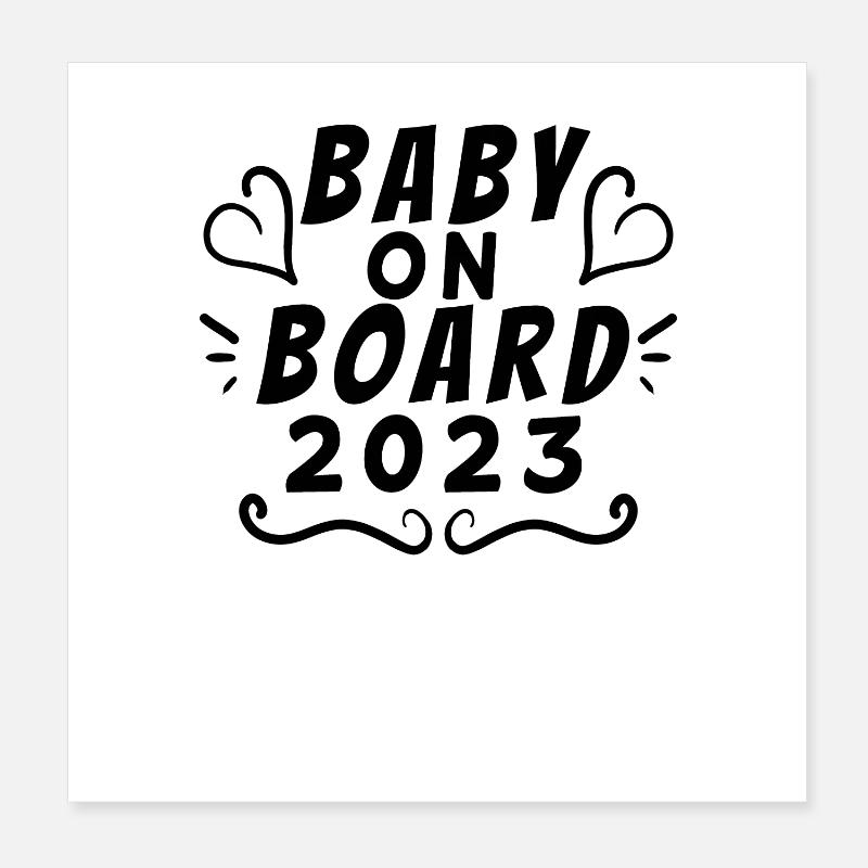 Bébé 2023 - Naissance Enceinte 2023 Grossesse Poster 20 x 20 cm
