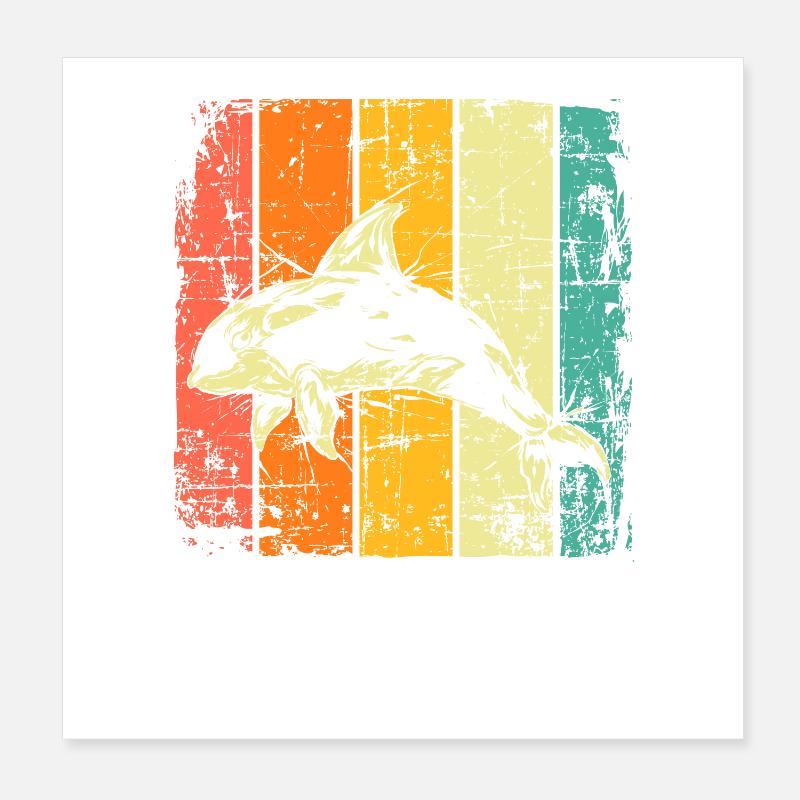 Orca millésimé Poster 20 x 20 cm