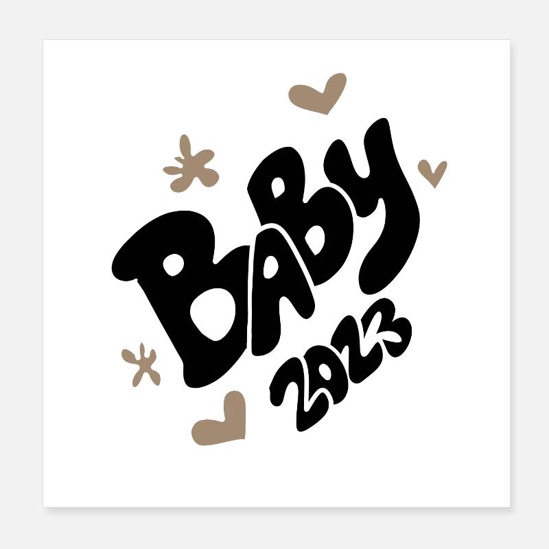 Bébé 2023 - Naissance Enceinte 2023 Grossesse Poster 20 x 20 cm