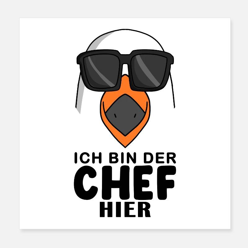 Cool Möwe Chef Poster 20x20 cm