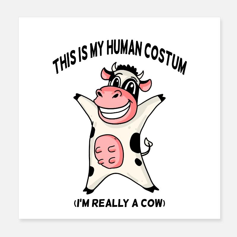Cow Costume Poster 8" x 8" (20x20 cm)