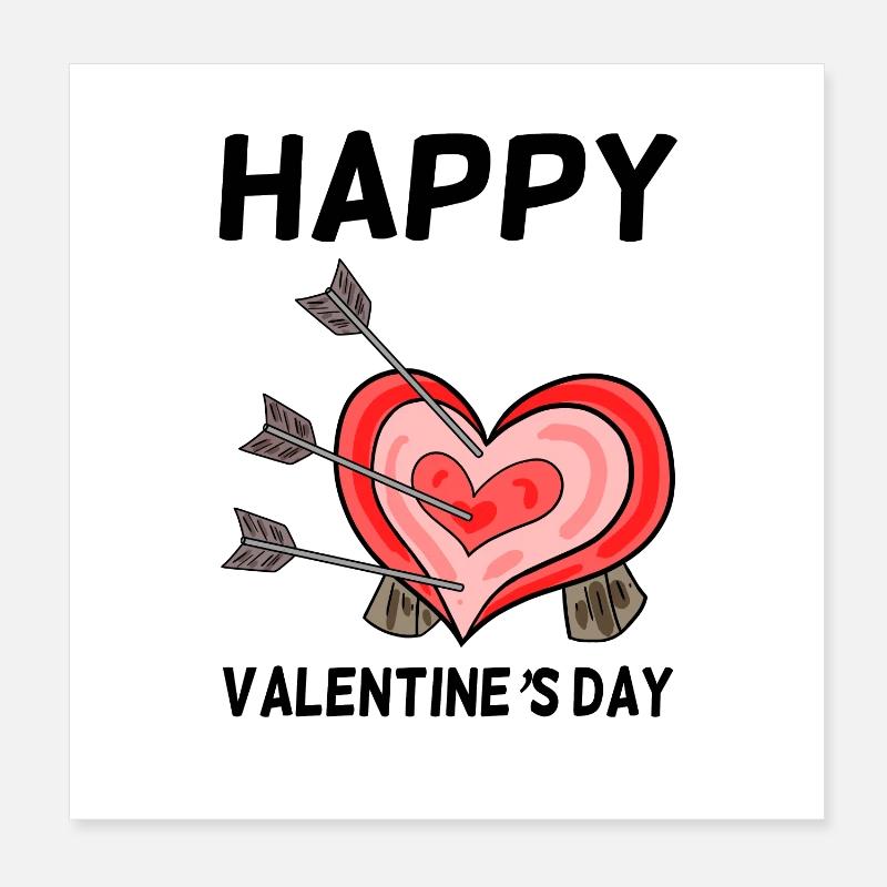Valentinstag Herz Pfeil Pfeile Poster 20x20 cm