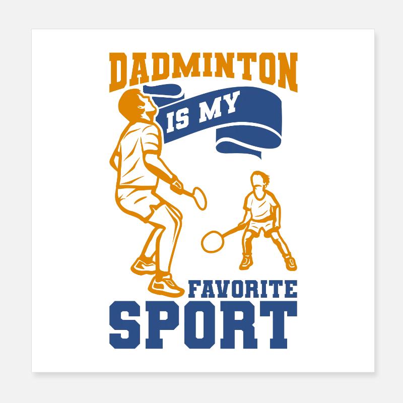 Père de badminton Poster 20 x 20 cm