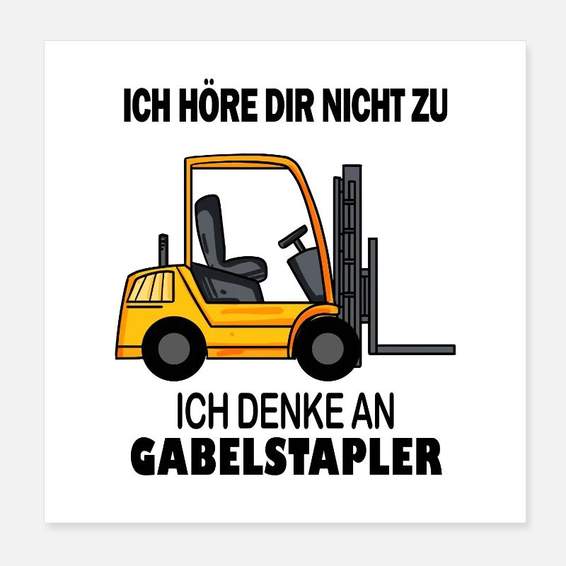 Staplerfahrer Gabelstapler Lager Logistik Poster 20x20 cm