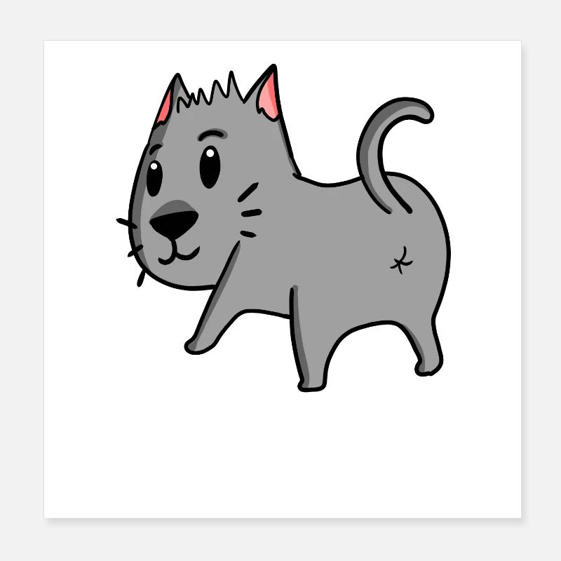 Chat par derrière - Cul de chat - Cul de chat Poster 20 x 20 cm