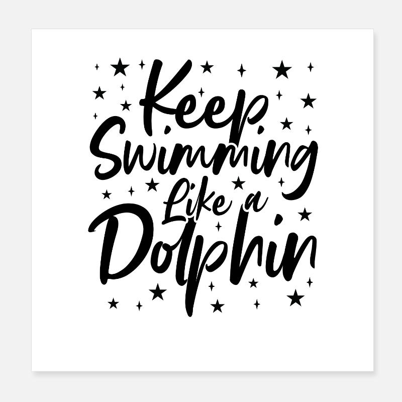 Nager comme un dauphin Poster 20 x 20 cm