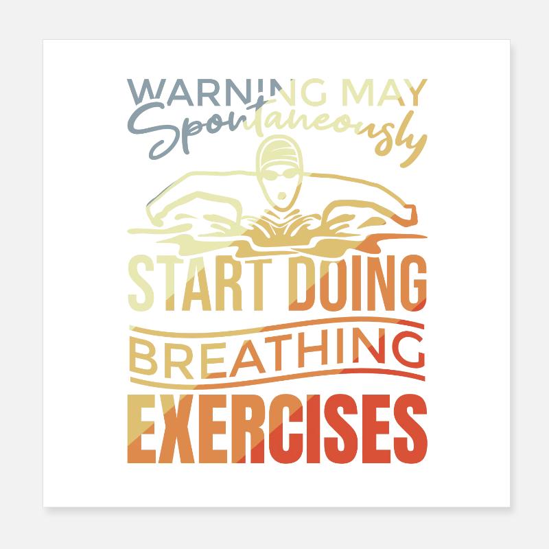 Schwimmer Witz Poster 20x20 cm