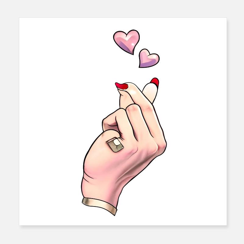 Finger Heart K Pop coréenne Poster 20 x 20 cm