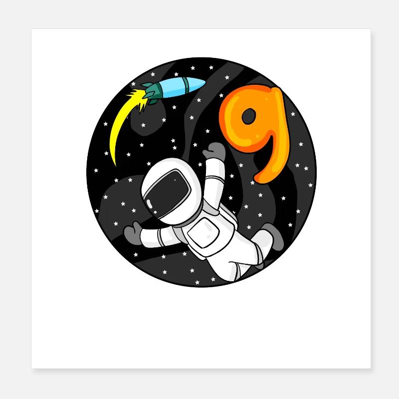 9 Years Birthday Boy Gift Poster 8" x 8" (20x20 cm)