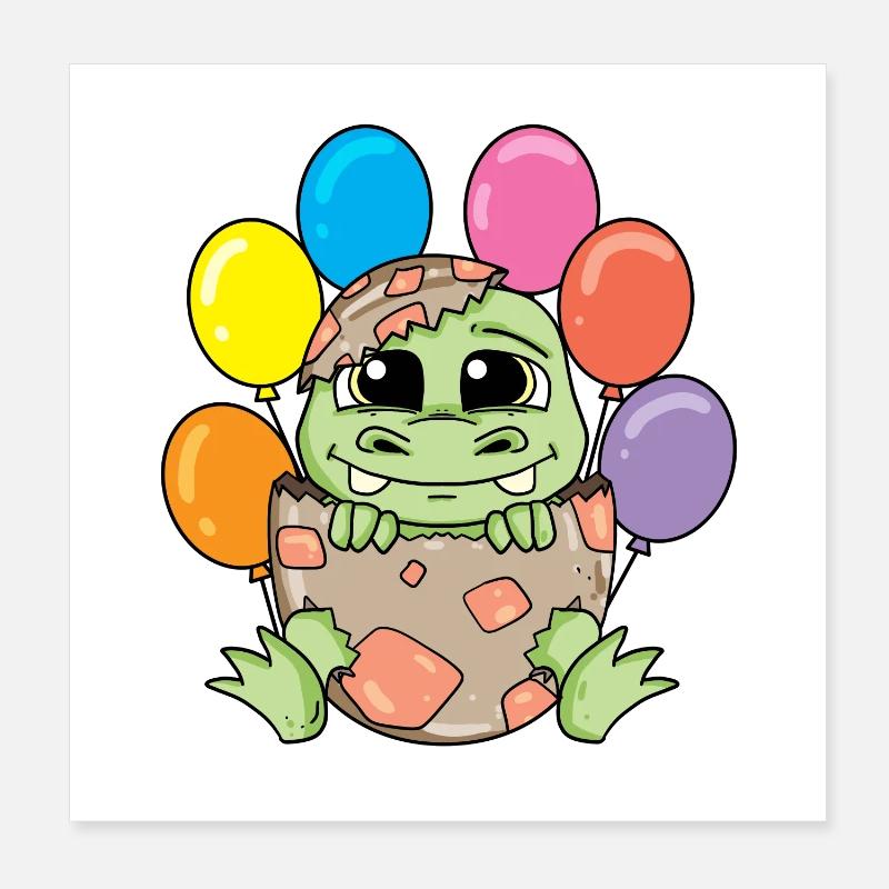 Dino Poster 8" x 8" (20x20 cm)