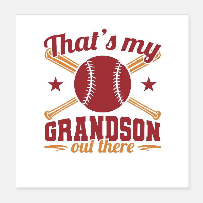 Baseball Grandparents Poster 8" x 8" (20x20 cm)