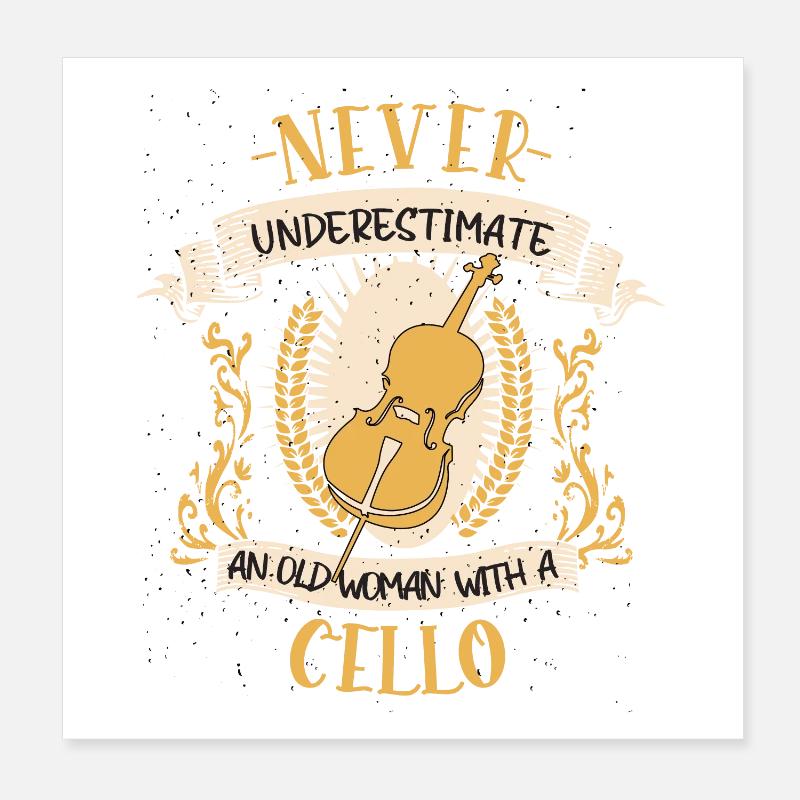 Cello Musician String Instrument Gift Poster 8" x 8" (20x20 cm)