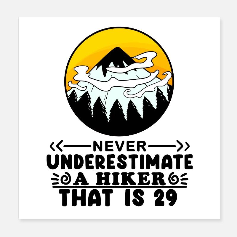 29th birthday mountains mountain summit - 29 years old Poster 8" x 8" (20x20 cm)