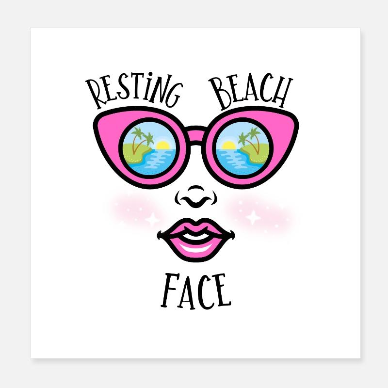Resting Beach Face - Beach Lovers Poster 20x20 cm