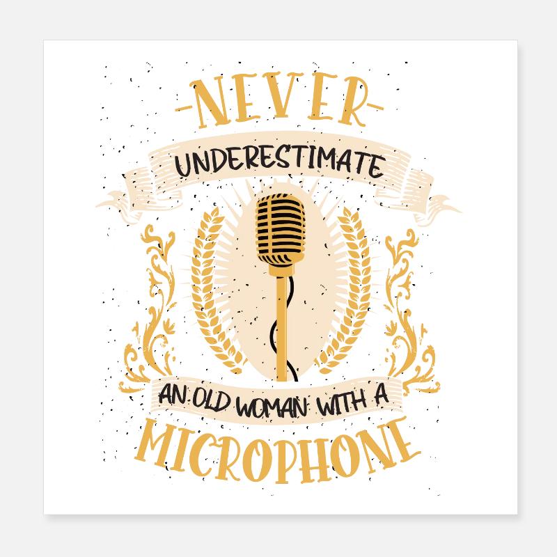 singer musician singing microphone gift Poster 8" x 8" (20x20 cm)