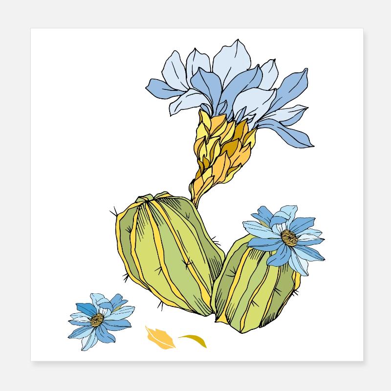 Cactus à fleurs Poster 20 x 20 cm