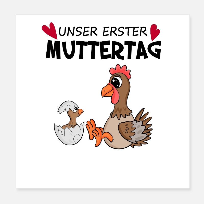 Muttertag - erster Muttertag Geschenk Poster 20x20 cm
