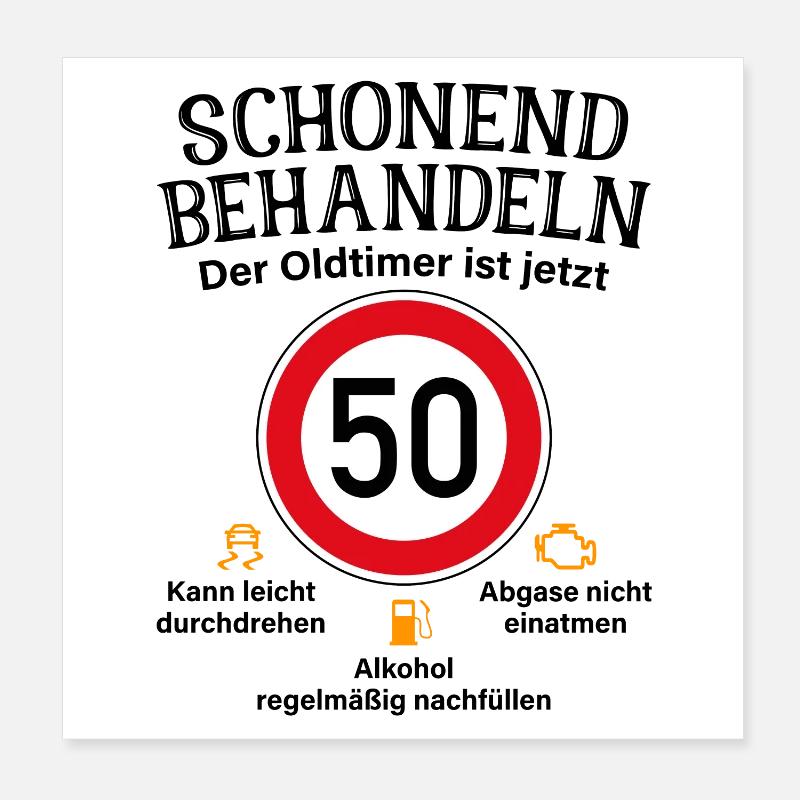 50. Geburtstag Schonend Behandeln Oldtimer Ist 50 Poster 20x20 cm
