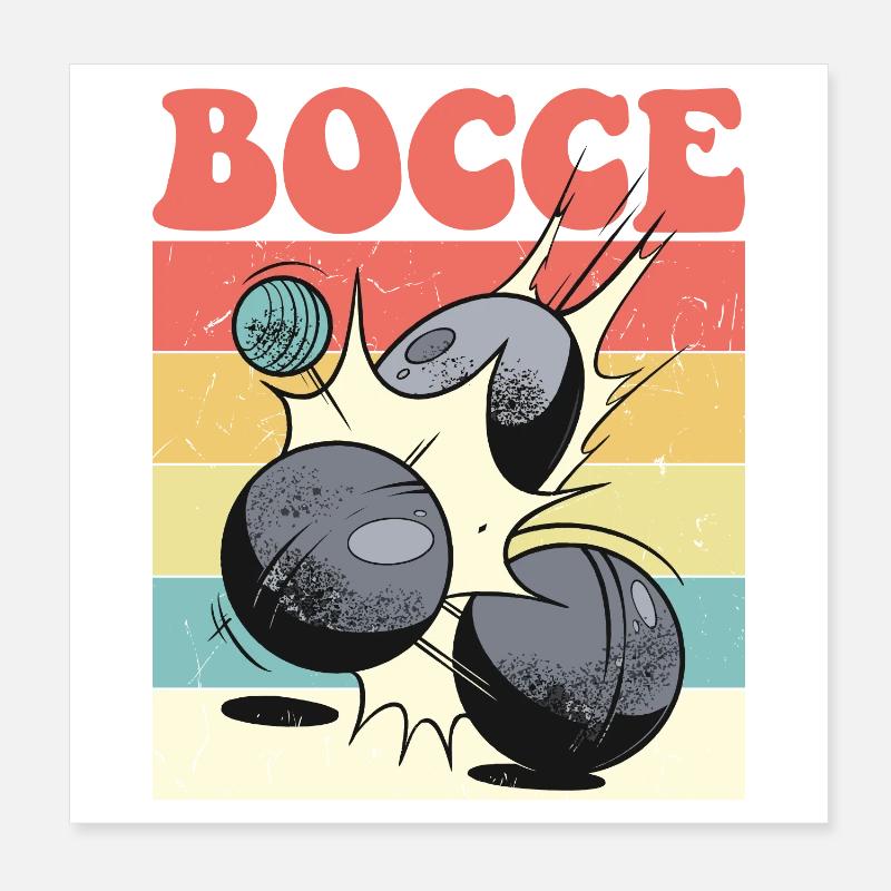 Bocce Spruch Bocce Ball mit Jack Bocci Game Bocce Poster 20x20 cm