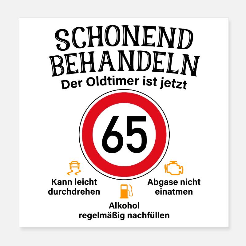 65. Geburtstag Schonend Behandeln Oldtimer Ist 65 Poster 20x20 cm