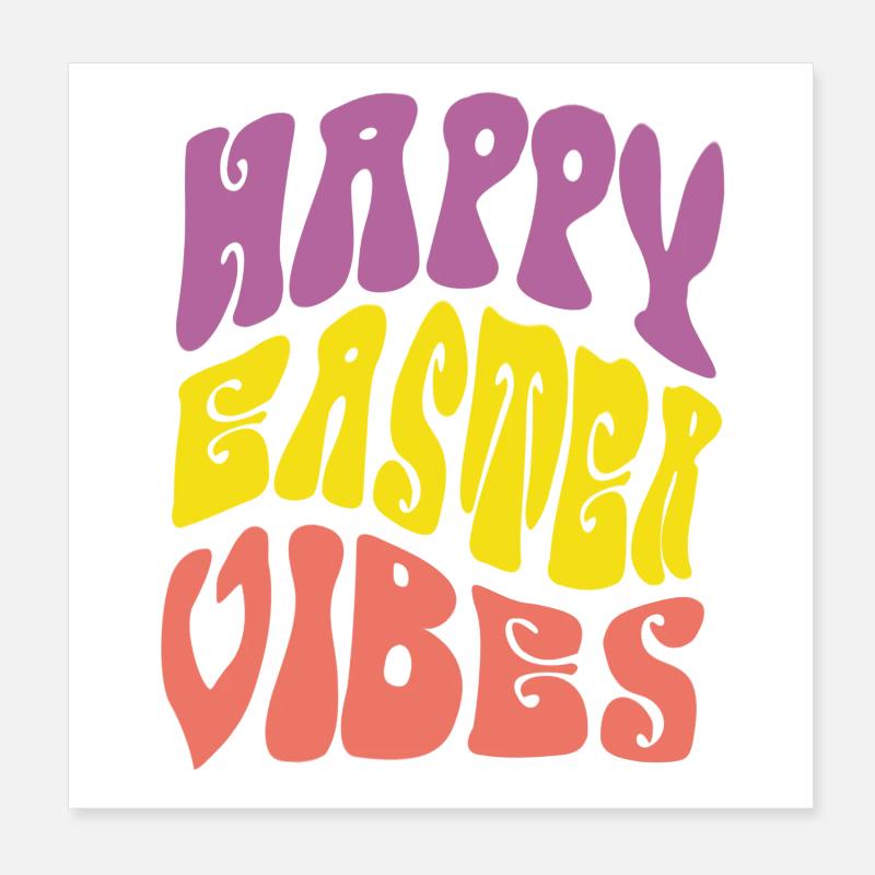 Happy Easter Vibes Poster 20x20 cm