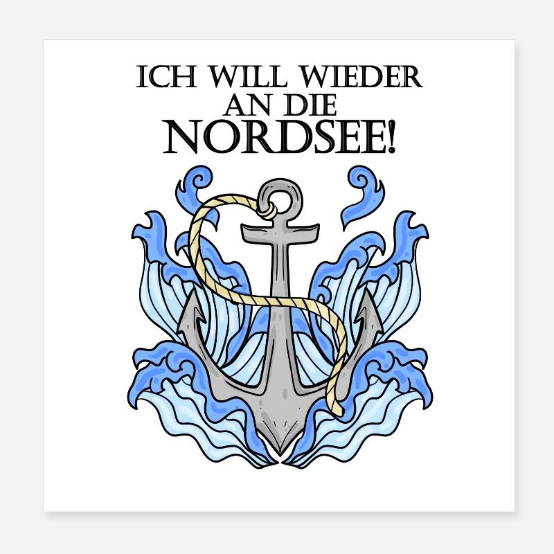Nordsee Poster 20x20 cm