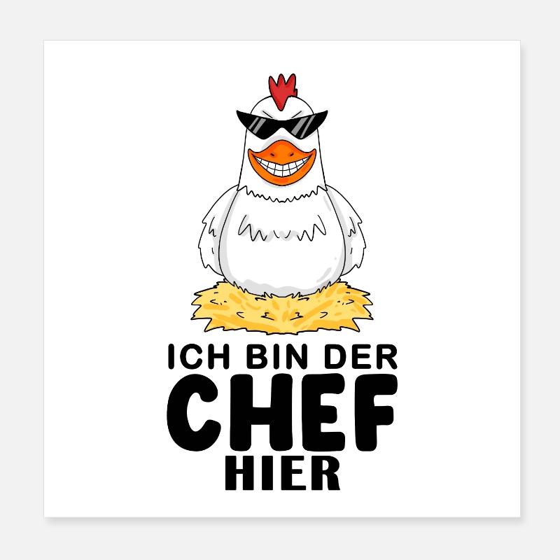 cooles Huhn Chef Spruch Poster 20x20 cm