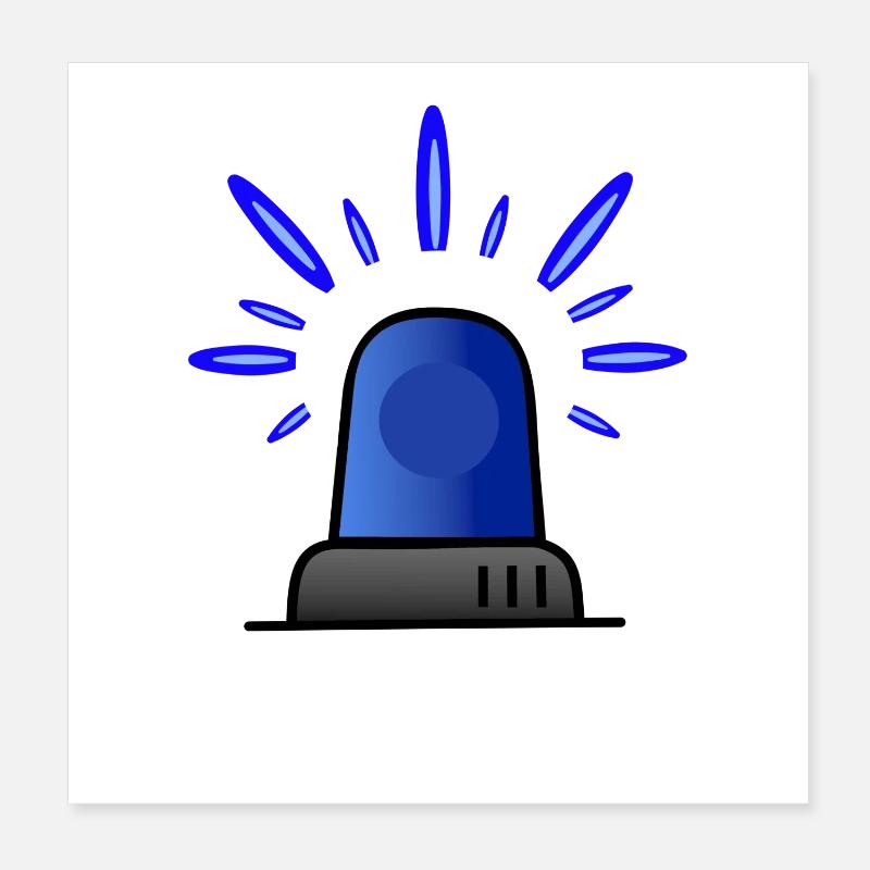 Sirène de lumière bleue Poster 20 x 20 cm