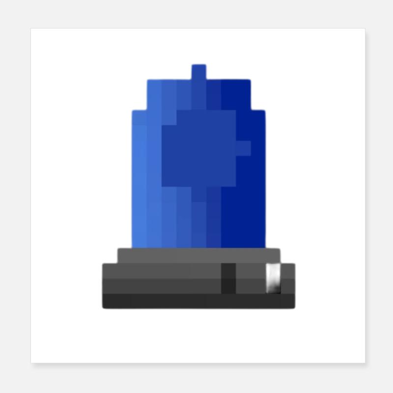 Blaulicht Sirene Pixelkunst Poster 20x20 cm