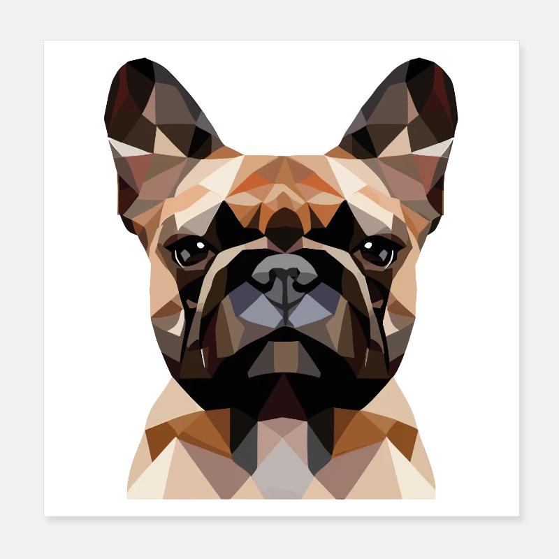 Polygone bouledogue français Poster 20 x 20 cm